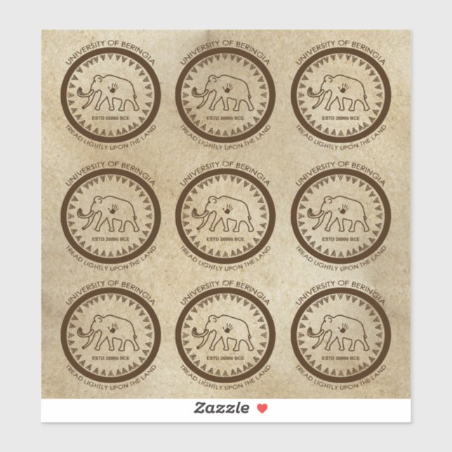 University of Beringia Mammoth Seal Sticker (Sheet)
