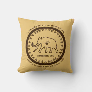 University of Beringia Mammoth Throw Pillow