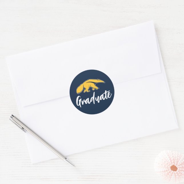 University of California, Irvine Anteater Classic Round Sticker (Envelope)