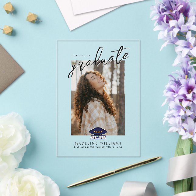 University of California Santa Barbara Graduation Acrylic Invitations (Insitu (Wedding))