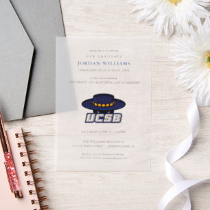 University of California Santa Barbara Graduation Vellum Invitations