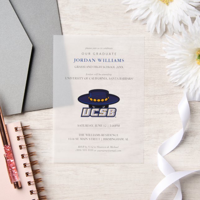 University of California Santa Barbara Graduation Vellum Invitations (Wedding)