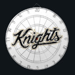 University of Central Florida Knights Script Logo Dart Board<br><div class="desc">Show your school pride with this official University of Central Florida script logo. Featuring the iconic UCF Knights script in black and gold, this design is perfect for fans, students, and alumni. Whether it's game day or just a casual day on campus, this design is a great way to represent...</div>