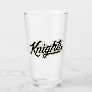 University of Central Florida Knights Script Logo Glass