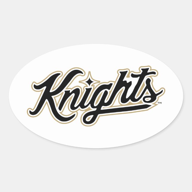 University of Central Florida Knights Script Logo Oval Sticker (Front)