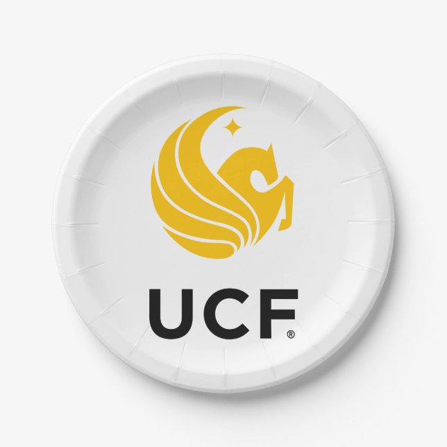 University of Central Florida UCF Pegasus Logo Paper Plates (Front)
