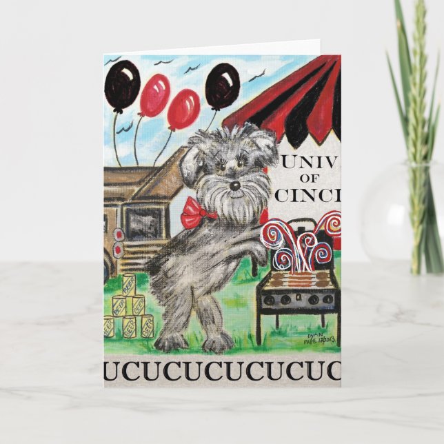 University of Cincinnati Tailgating Dog Blank Card (Front)
