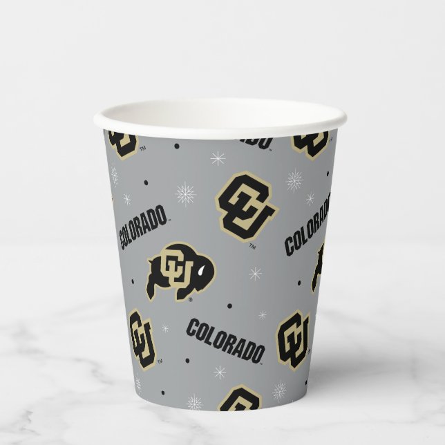 University of Colorado | Holiday Pattern Paper Cups (Front)