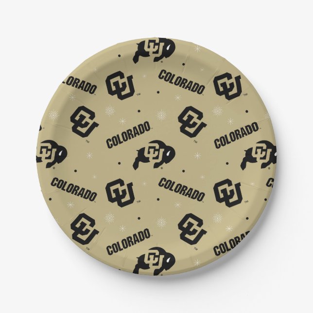 University of Colorado | Holiday Pattern Paper Plates (Front)