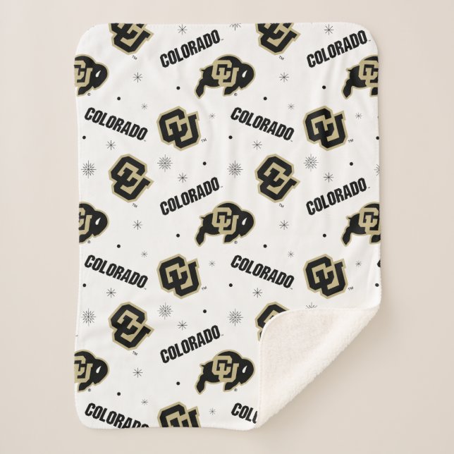 University of Colorado | Holiday Pattern Sherpa Blanket (Front)