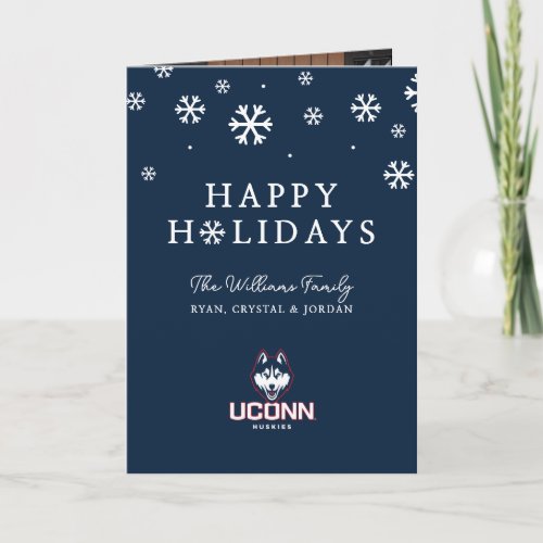 University of Connecticut Huskies 2 Holiday Card