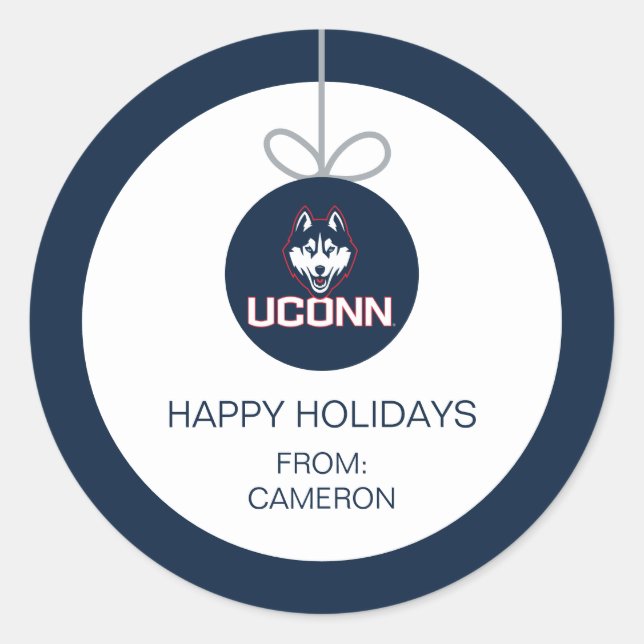 University of Connecticut Huskies Classic Round Sticker (Front)