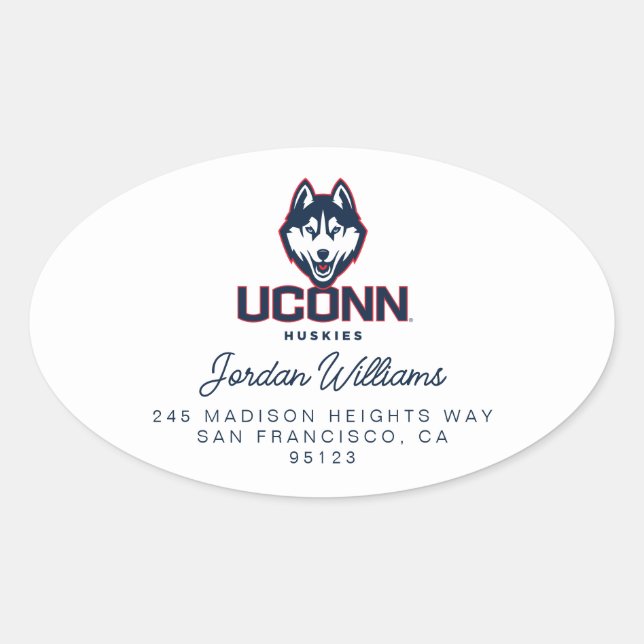 University of Connecticut Huskies Oval Sticker (Front)
