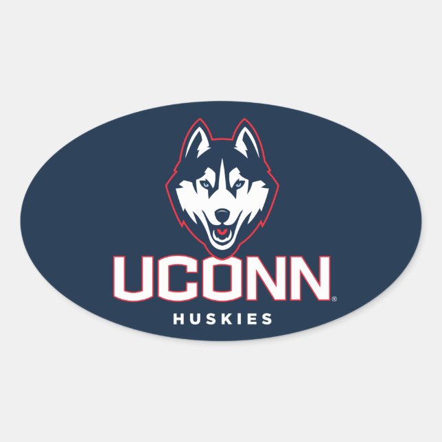 University of Connecticut Huskies Oval Sticker (Front)