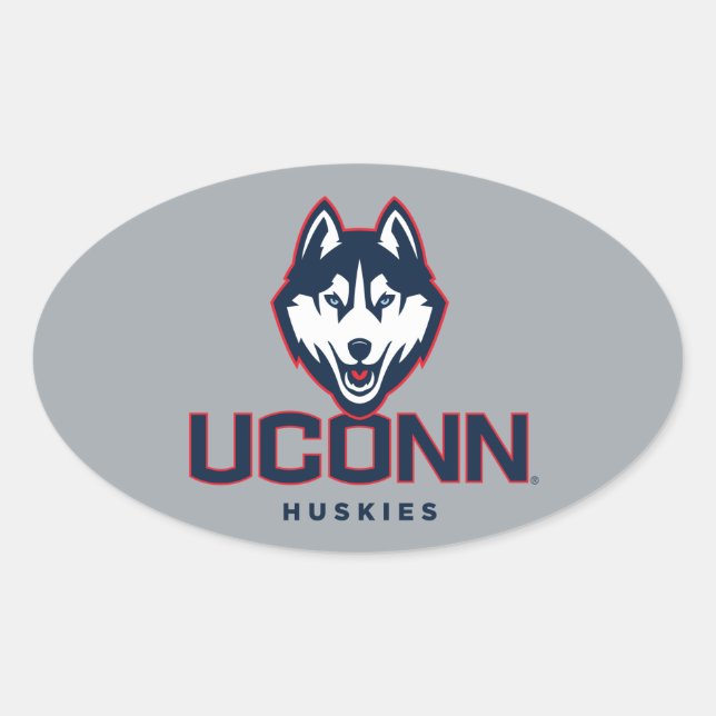 University of Connecticut Huskies Oval Sticker (Front)