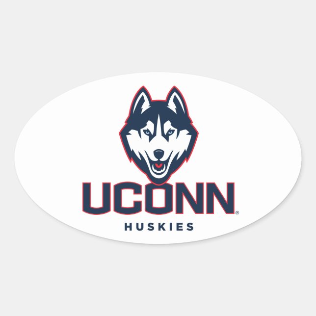 University of Connecticut Huskies Oval Sticker (Front)