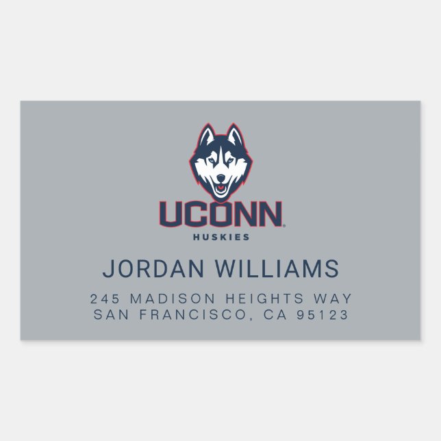 University of Connecticut Huskies Rectangular Sticker (Front)