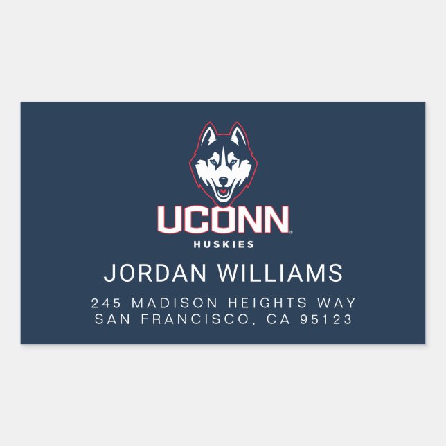 University of Connecticut Huskies Rectangular Sticker (Front)