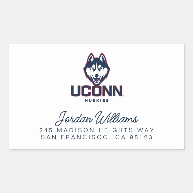 University of Connecticut Huskies Rectangular Sticker (Front)