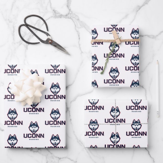 University of Connecticut Huskies Wrapping Paper Sheets (Front)
