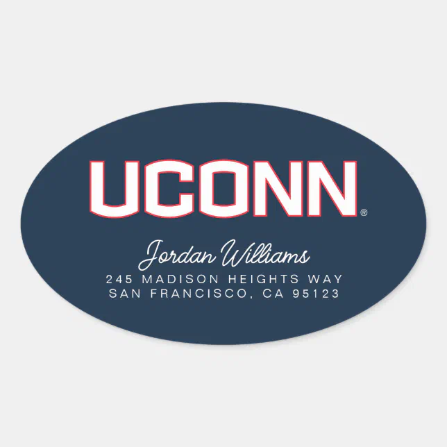 Uconn Grad Sticker University of Connecticut | UCONN Oval Sticker | Zazzle
