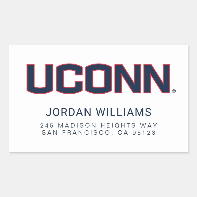 University of Connecticut | UCONN Rectangular Sticker (Front)