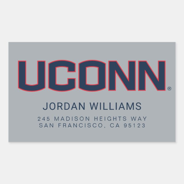 University of Connecticut | UCONN Rectangular Sticker (Front)