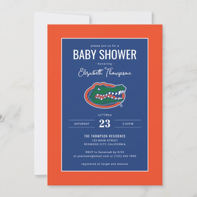 University of Florida Gators Baby Shower Invitation (Front)