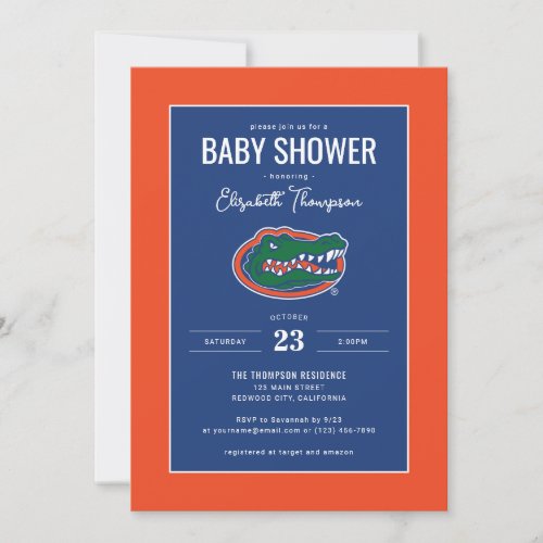 University of Florida Gators Baby Shower Invitation