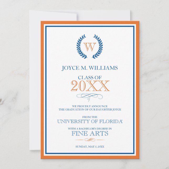 University of Florida Graduation Announcement (Front)