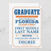 University of Florida Graduation Announcement (Front/Back)