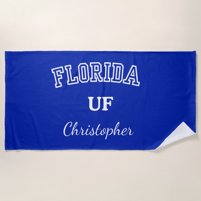 UNIVERSITY OF FLORIDA PERSONALIZED BEACH TOWEL (Front)