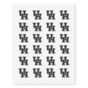 University of Houston Black UH Logo Temporary Tattoos
