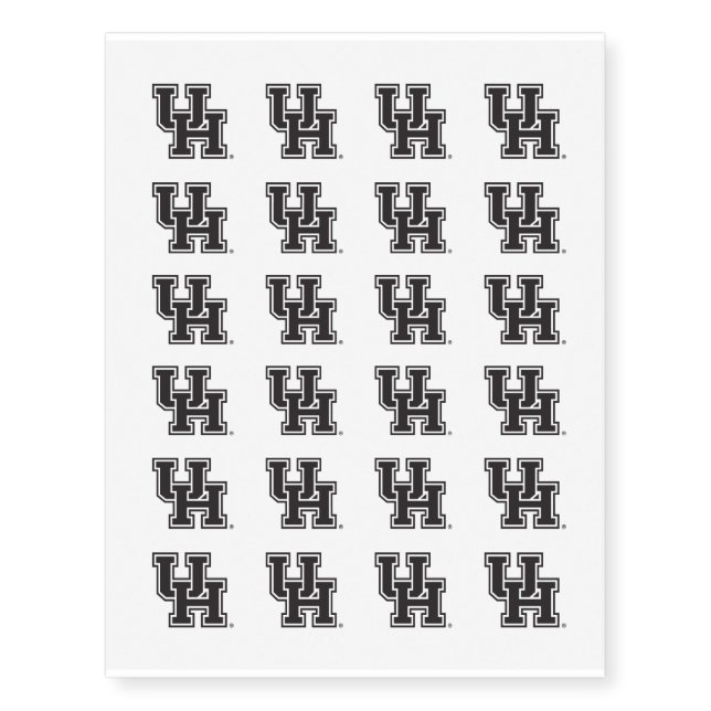 University of Houston | Black UH Logo Temporary Tattoos (Front)