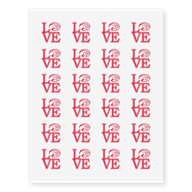 University of Houston | Cougar Love Logo Temporary Tattoos (Front)