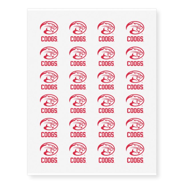 University of Houston | Houston Coogs Logo Temporary Tattoos (Front)