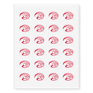 University of Houston Red Cougar Logo Temporary Tattoos