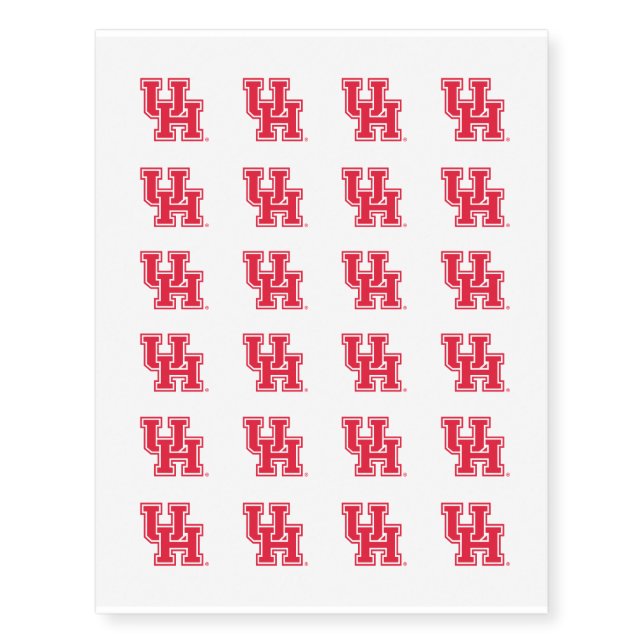 University of Houston | Red UH Logo Temporary Tattoos (Front)