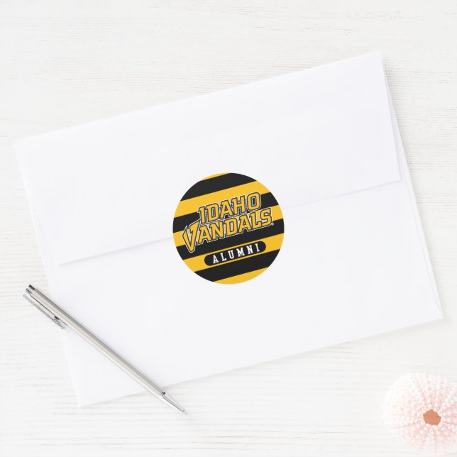 University of Idaho Alumni Stripes Classic Round Sticker (Envelope)