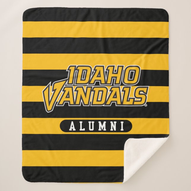 University of Idaho Alumni Stripes Sherpa Blanket (Front)
