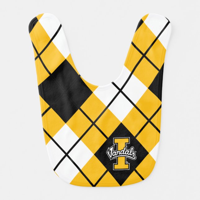 University of Idaho Argyle Baby Bib (Front)