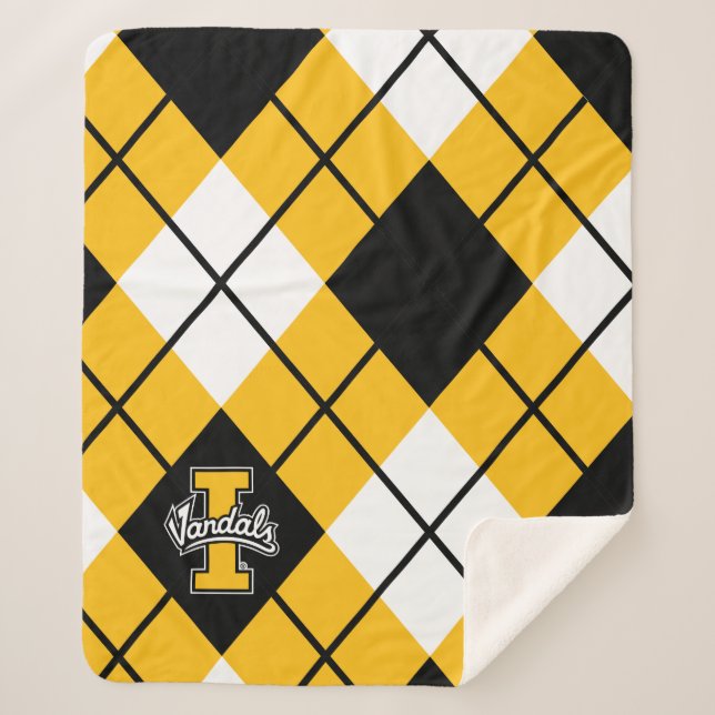 University of Idaho Argyle Sherpa Blanket (Front)