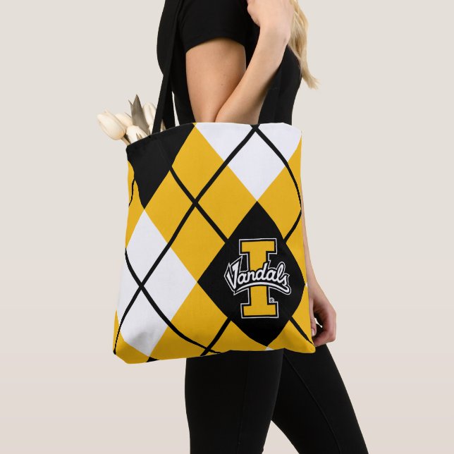 University of Idaho Argyle Tote Bag (Close Up)