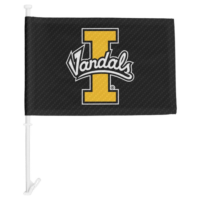 University of Idaho Carbon Fiber Pattern Car Flag (Front)
