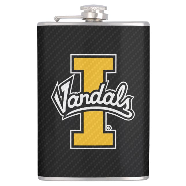 University of Idaho Carbon Fiber Pattern Flask (Front)