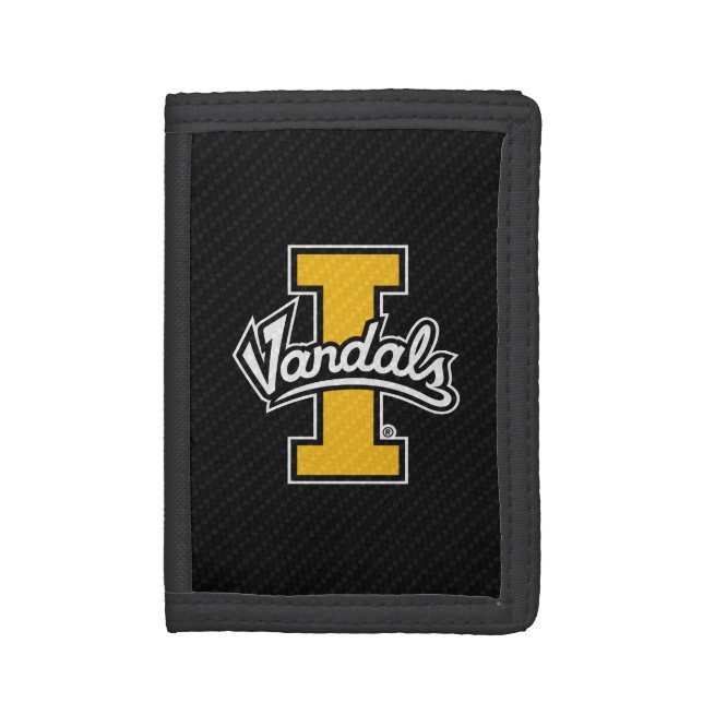 University of Idaho Carbon Fiber Pattern Trifold Wallet (Front Vertical)