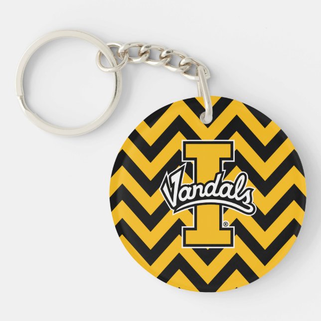 University of Idaho Chevron Pattern Keychain (Front)