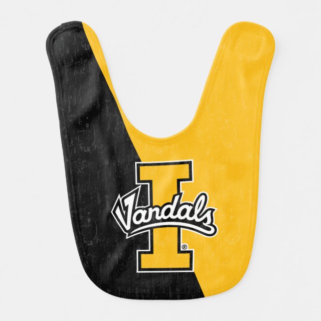 University of Idaho Color Block Distressed Baby Bib (Front)