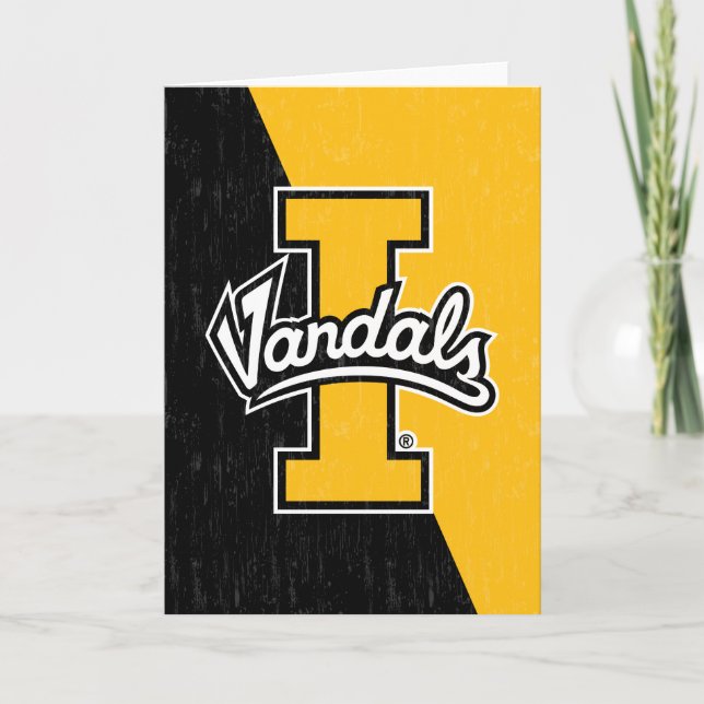 University of Idaho Color Block Distressed Card (Front)