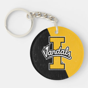 University of Idaho Color Block Distressed Keychain
